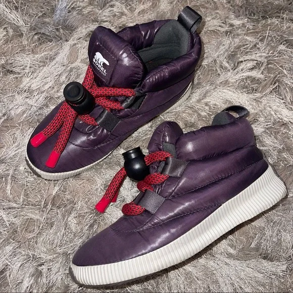 Sorel Out N About Puffy Lace Dark Plum Sneaker Boot - Picture 15 of 16